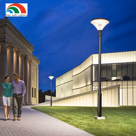 Poste de luz solar para jardín patentado de 1,4 m Poste de lámpara solar