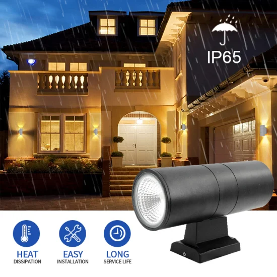 Foco LED de aluminio IP65 para porche, luces de arriba y abajo, soporte de foco, lámparas de pared para exteriores, aplique de pared LED